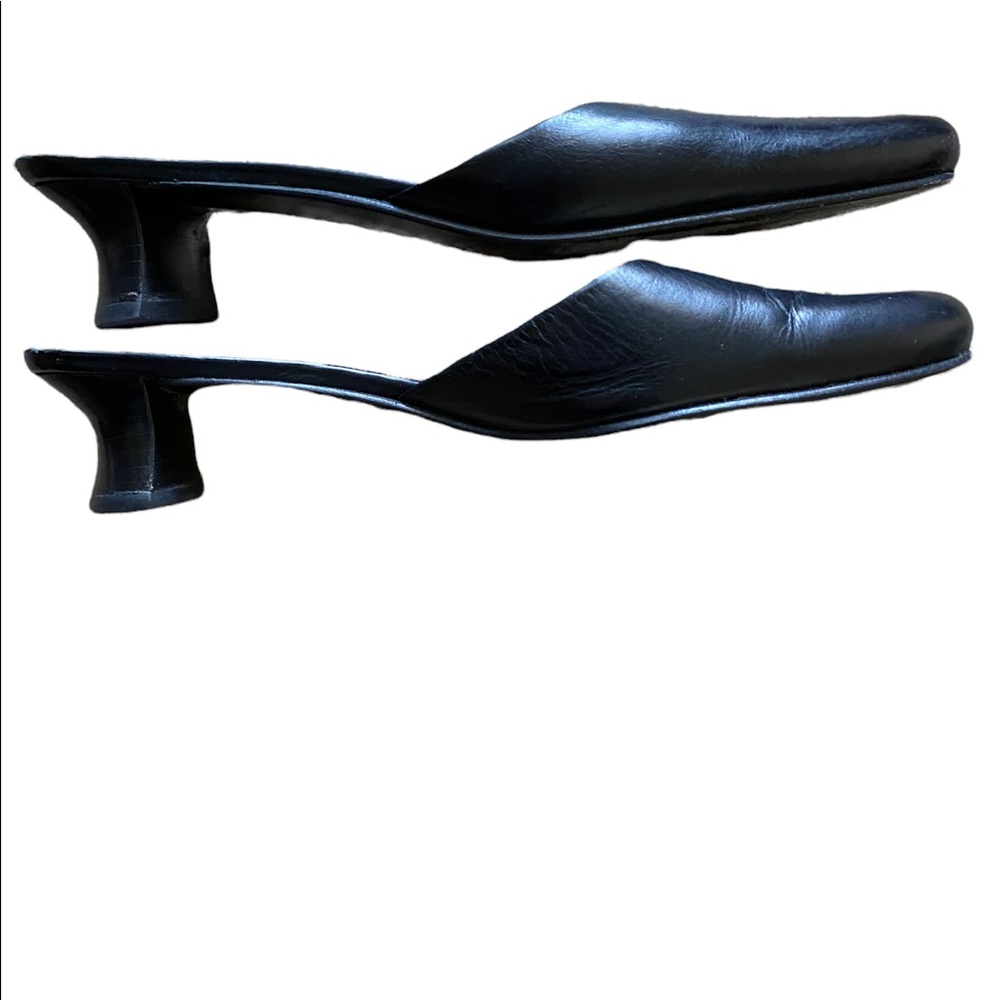Caslon Sz 7M Black" Rox" Round Toe Leather Mules - Picture 2 of 5
